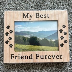 Wooden Dog Picture Frame - Natural Brown